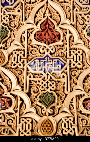 Ceiling decoration in the Bahia Palace, Marrakesh, Morocco, Africa Stock Photo
