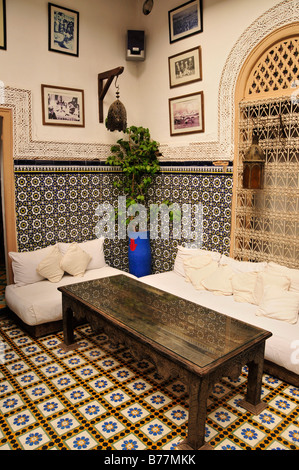 Ancient Riad, typical historic town house, in Marrekech Medina, Morocco, Africa Stock Photo