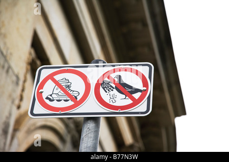 Prohibition signs, elevated view Stock Photo