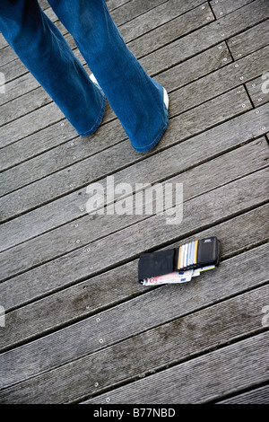 Lost Wallet, elevated view Stock Photo