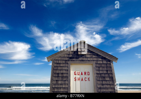 Lifeguard shack Head of the Meadow Beach Truro Cape Cod MA Stock Photo