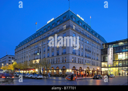 Hotel Adlon, night photograph, Berlin, Germany, Europe Stock Photo