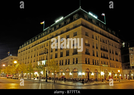 Hotel Adlon at night, Berlin, Germany, Europe Stock Photo