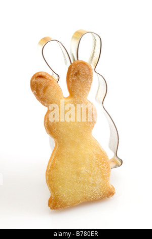 Cookie cutter and Easter cookie Stock Photo