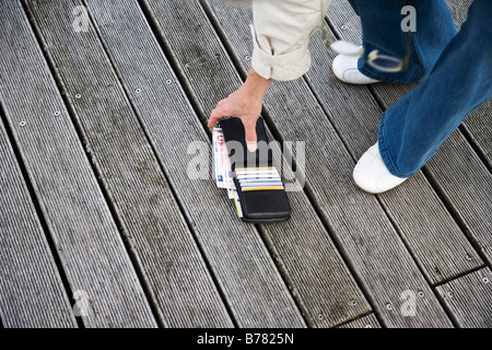 Lost Wallet, elevated view, Stock Photo