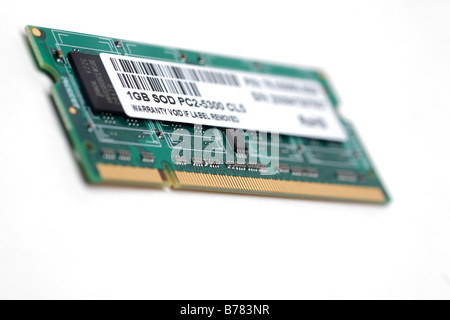 Computer memory chip , Close-up, Studio shot, white background Stock Photo