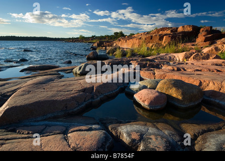 Stony coast of the Baltic sea at Aland islands in Finland Stock Photo