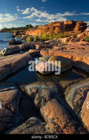 Stony coast of the Baltic sea at Aland islands in Finland Stock Photo