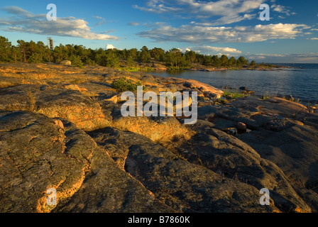 Stony coast of the Baltic sea at Aland islands in Finland Stock Photo