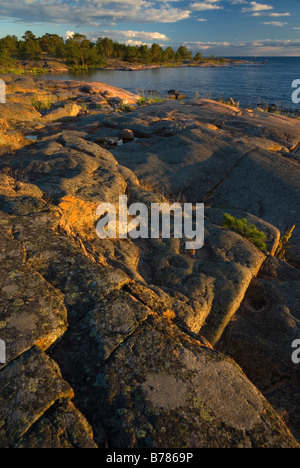 Stony coast of the Baltic sea at Aland islands in Finland Stock Photo