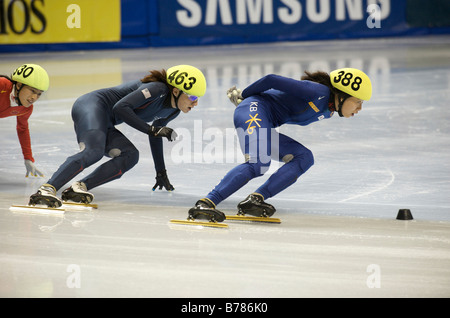 SAMSUNG ISU SHORT TRACK SPEED SKATING WORLD CUP, THE COLISEUM, VANCOUVER OCTOBER 2008 Stock Photo