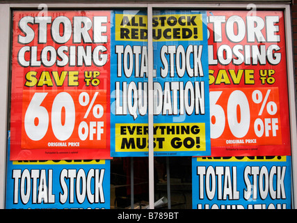 Sale Posters in the Swiss Cottage Woolworths Shop on London's Finchley Road Stock Photo