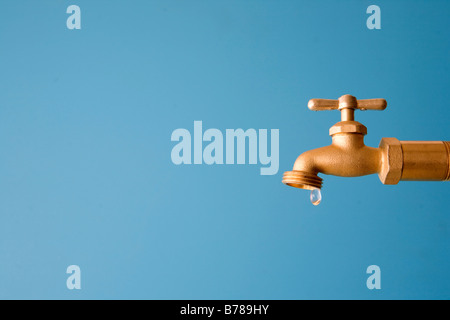 water drips from faucet drought Stock Photo