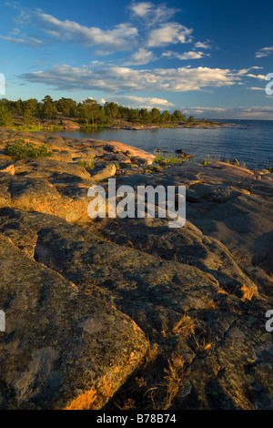 Stony coast of the Baltic sea at Aland islands in Finland Stock Photo