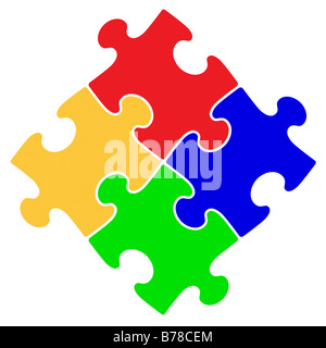 Puzzle pieces conceptual symbol Stock Photo
