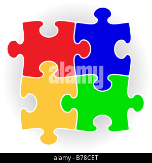 Puzzle pieces symbol Stock Photo