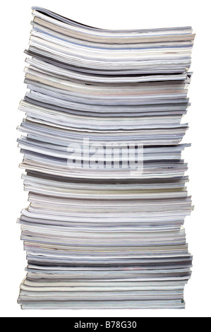 A stack of magazines isolated on a white background Stock Photo