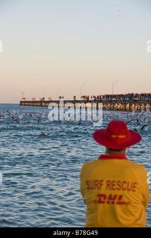 The swim start of Ironman Western Australia Stock Photo