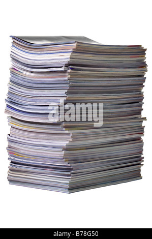 A pile of magazines isolated on a white background Stock Photo