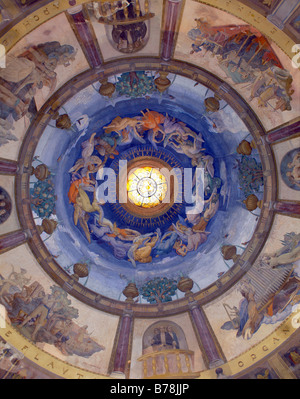 Montecatini Terme, Tuscany, Italy. Interior of the 'Tettuccio' spa (Terme Tettuccio). Painted ceiling Stock Photo