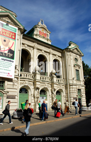 National theatre, Nacionalais teatris, pedestrians in the Kr. Valdemara iela street, Riga, Latvia, Baltic States, Northeast Eur Stock Photo