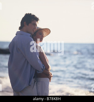 Romantic couple on the beach. Stock Photo