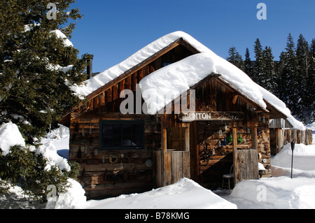 Log cabin, Dunton Hot Springs Lodge, Colorado, USA Stock Photo