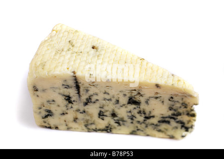 A wedge of Danish Blue cheese Stock Photo