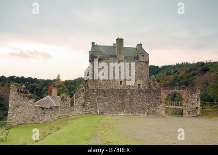 Historic Neidpath Castle,Peebles,Scotland,in autumn. Stock Photo