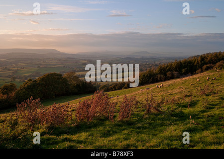 LANDSCAPE VALE OF USK MONMOUTHSHIRE S WALES UK Stock Photo