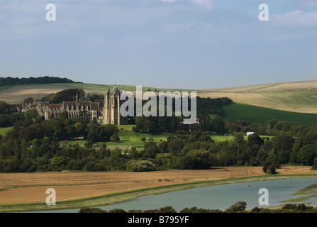 Lancing College and the River Adur near Shoreham-By-Sea in West Sussex. Stock Photo
