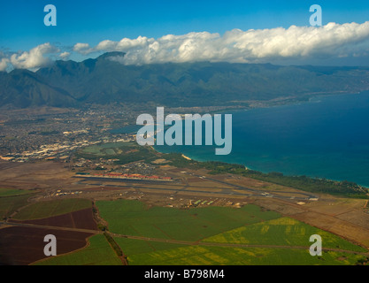 aerial view of maui hawaii shoreline Stock Photo