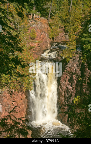 WISCONSIN - Brownstone Falls on the Tyler Fork River in Copper Falls State Park. Stock Photo