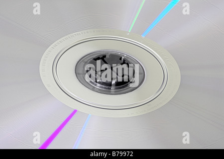 DVD digital versatile disk, center, locked in case, macro. Stock Photo