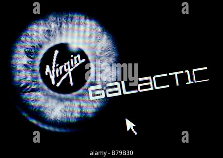 Macro screenshot of Virgin Galactic website (Editorial use only) Stock Photo