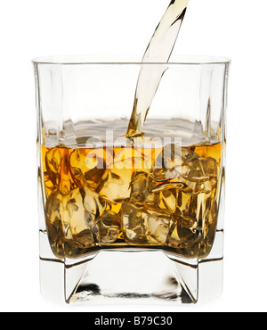 Pouring Whisky into a Glass Close Up Stock Photo