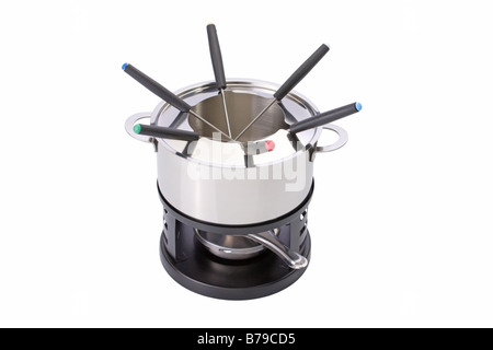 Fondue set isolated on a white background Stock Photo