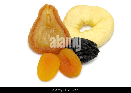 Mixed dried fruit, Pear, Apple Ring, Prune, Apricots Stock Photo