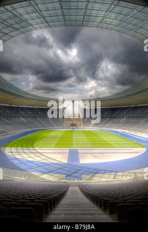 View across the Olympic Stadium Olympiastadion in Berlin Stock Photo