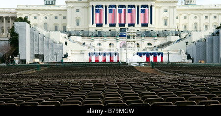 The US Capitol Building, The site of the Presidential Inauguration in Washington DC on January 20th, 2009. Stock Photo