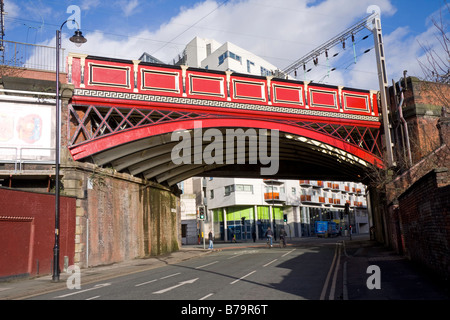 Railway bridge at Oxford Road Station, Manchester Stock Photo