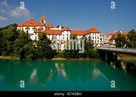 Cityscape of the old town and Lech in Fuessen, Allgaeu, Bavaria, Germany, Europe Stock Photo