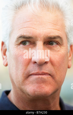 Senior Man Looking Anxious Stock Photo
