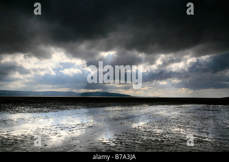 A stormy Reflection at the River Dee Estuary Stock Photo