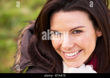Portrait Of Young Woman Smiling Stock Photo