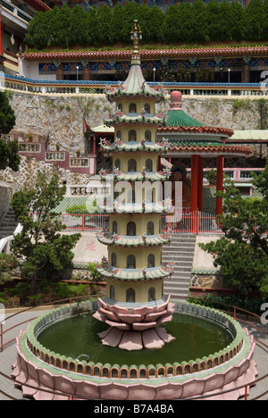 Miniature pagoda in the sunken garden at Kek Lok Si Temple, Penang, Malaysia Stock Photo