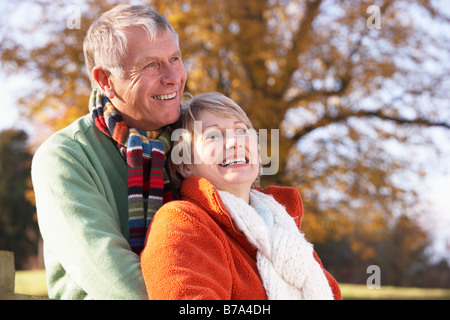 Portrait Of Senior Couple Hugging Stock Photo