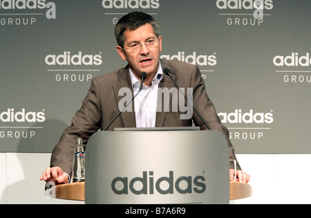 Herbert Hainer, chairman of the Adidas AG, at the press conference on financial statements on the 05.03.2008 in Herzogenaurach, Stock Photo