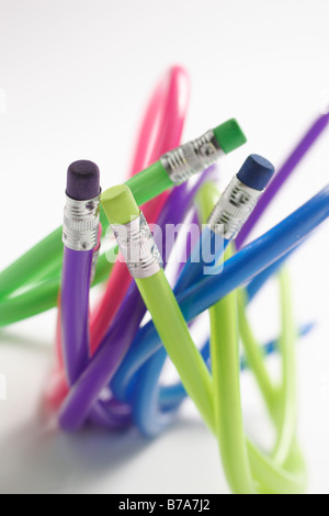 Flexible rubber pencils Stock Photo