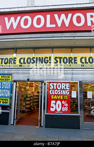 Woolworths store closing down sale London UK Stock Photo